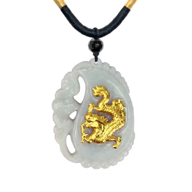 造型金鑲玉項鍊