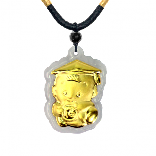 造型金鑲玉項鍊